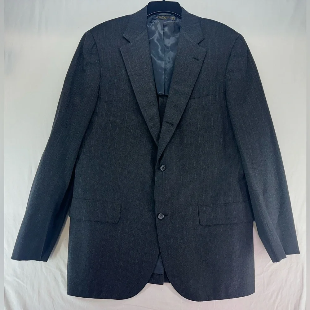 Brooks Brothers Golden Fleece Mens Blazer Suit Jacket Size 43XL‎ Pin Gray Stripe